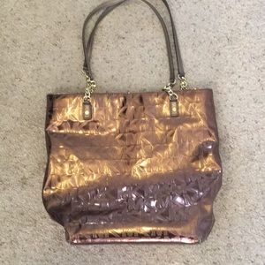 Metallic Rose Gold Michael Kors Tote